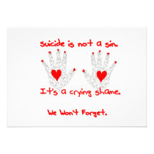 Suicide-It's not a sin, it's a crying shame design Invite