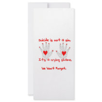 Suicide-It's not a sin, it's a crying shame design Full Color Rack Card