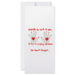 Suicide-It's not a sin, it's a crying shame design Full Color Rack Card
