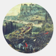 Suicide Of Saul By Bruegel D. Ä. Pieter (Best Qual Round Sticker