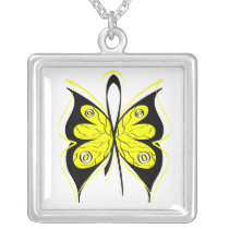 Suicide Prevention Awareness Butterfly Ribbon Personalized Necklace