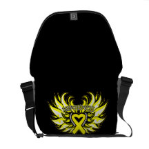 Suicide Prevention Awareness Heart Wings Messenger Bags