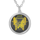 Suicide Prevention Butterfly Ribbon Necklace necklaces