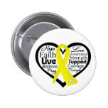 Suicide Prevention Heart Ribbon Collage Pinback Button