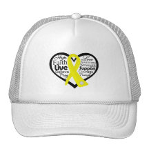 Suicide Prevention Heart Ribbon Collage Hats