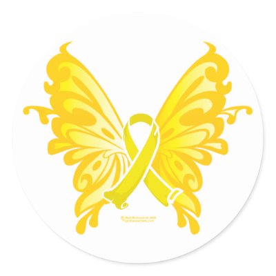 Suicide Prevention Ribbon Butterfly Round Stickers