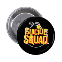 suicide squad, task force x, suicide squad logo, suicide squad emblem, suicide squad icon, bomb, dc comics, Button with custom graphic design