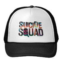 suicide squad, task force x, suicide squad logo, suicide squad emblem, suicide squad icon, dc comics, Trucker Hat with custom graphic design