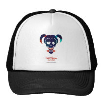 suicide squad, dc comics, task force x, supervillain, skulls, harley quinn, suicide squad icon, margot robbie, Trucker Hat with custom graphic design