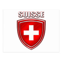 Suisse logo shield emblem flag of Switzerland postcards