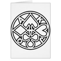 suit-round-BK-2 Greeting Cards