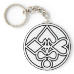 suit-round-BK-4 Key Chain