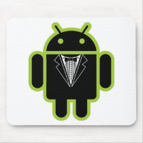 Suit up Android green Mouse Pad
