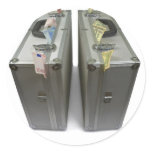 suitcases with money stickers