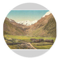 Sulden and glaciers, Tyrol, Austro-Hungary rare Ph Round Sticker