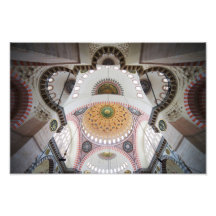 Suleymaniye Mosque Ceiling in Istanbul Photographic Print