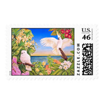 Sulfer-crested Cockatoos postage by joeyartist Sulfer-crested Cockatoos postage