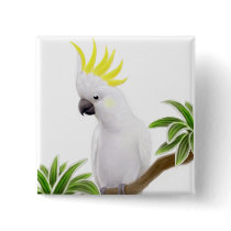 Sulfur Crested Cockatoo Pin buttons by twopurringcats Sulfur Crested Cockatoo Pin buttons