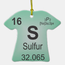 Sulfur Individual Element of the Periodic Table Christmas Tree Ornament