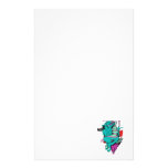 sulking monster with pals vector art stationery