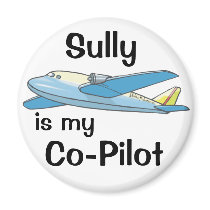 Sully Is My Co-Pilot magnets by malibuitalian Sully Is My Co-Pilot magnets