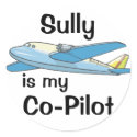 Sully Is My Co-Pilot stickers by malibuitalian Sully Is My Co-Pilot stickers