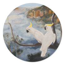 Sulphur-Crested Cockatoos in The Blue Mountains' Round Stickers