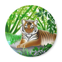 Sumatran Tiger in Bamboo Jungle Magnet