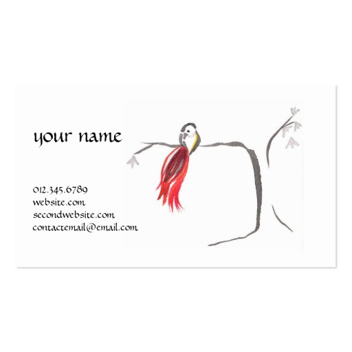 Sumi ink watercolor business card (front side)