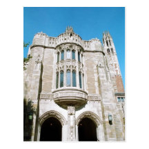 Summary Law school building at w:Yale University . Postcard