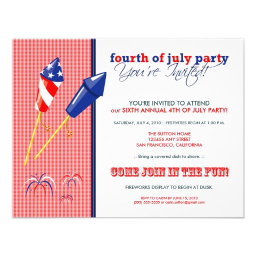Summer 4th of July Party/Cookout Invitation :: 2a