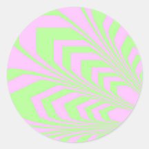 Summer Abstract Chevron Round Stickers