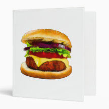 Summer Barbecue Burger Vinyl Binder
