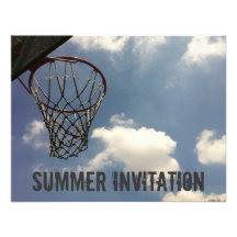 Summer Basketball Custom Invitation