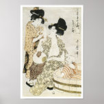 Summer Bath, Utamaro, 1800s posters