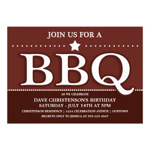 Summer BBQ Party Invitations