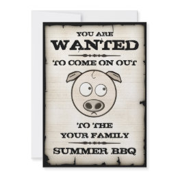 Summer BBQ Wanted Invitations invitation