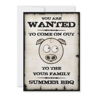 Summer BBQ Wanted Invitations invitation