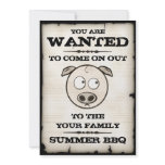 Summer BBQ Wanted Invitations