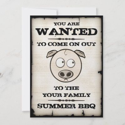 Summer BBQ Wanted Invitations