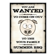 Summer BBQ Wanted Invitations