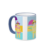 Summer beach babes coffee mugs