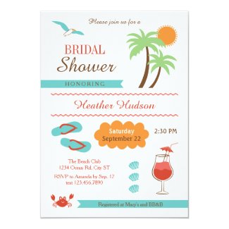 Summer Beach Bridal Shower Invitation