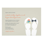 Summer Beach Flowers Flip Flops Wedding Invite