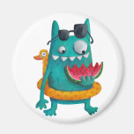 Summer Beach Monster Fridge Magnets