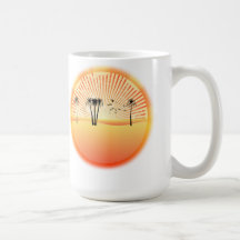 Summer Beach Scene: Vector Drawing Mug