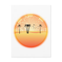 Summer Beach Scene: Vector Drawing postcards by spiritswitchboard Summer Beach Scene: Vector Drawing postcards