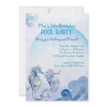 Summer Birthday Pool Party Invitations