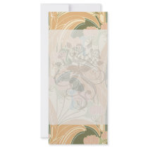 summer bliss art nouveau floral art full color rack card
