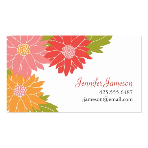 Summer Blossoms Calling Card Business Cards (front side)